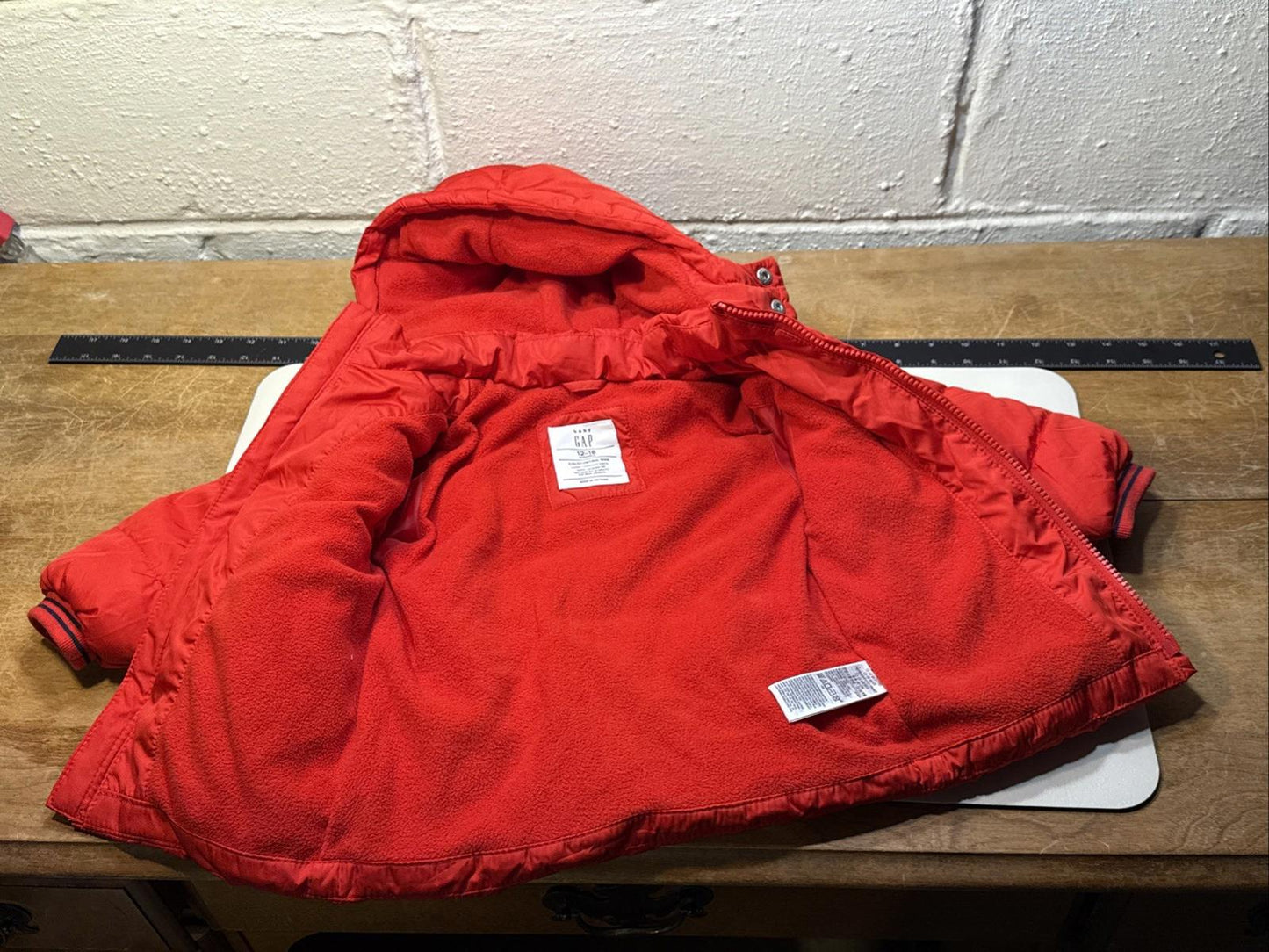 Baby Gap Red Snow Jacket 12-18 Months Coldcontrol Max Water Resistant Heavy Coat
