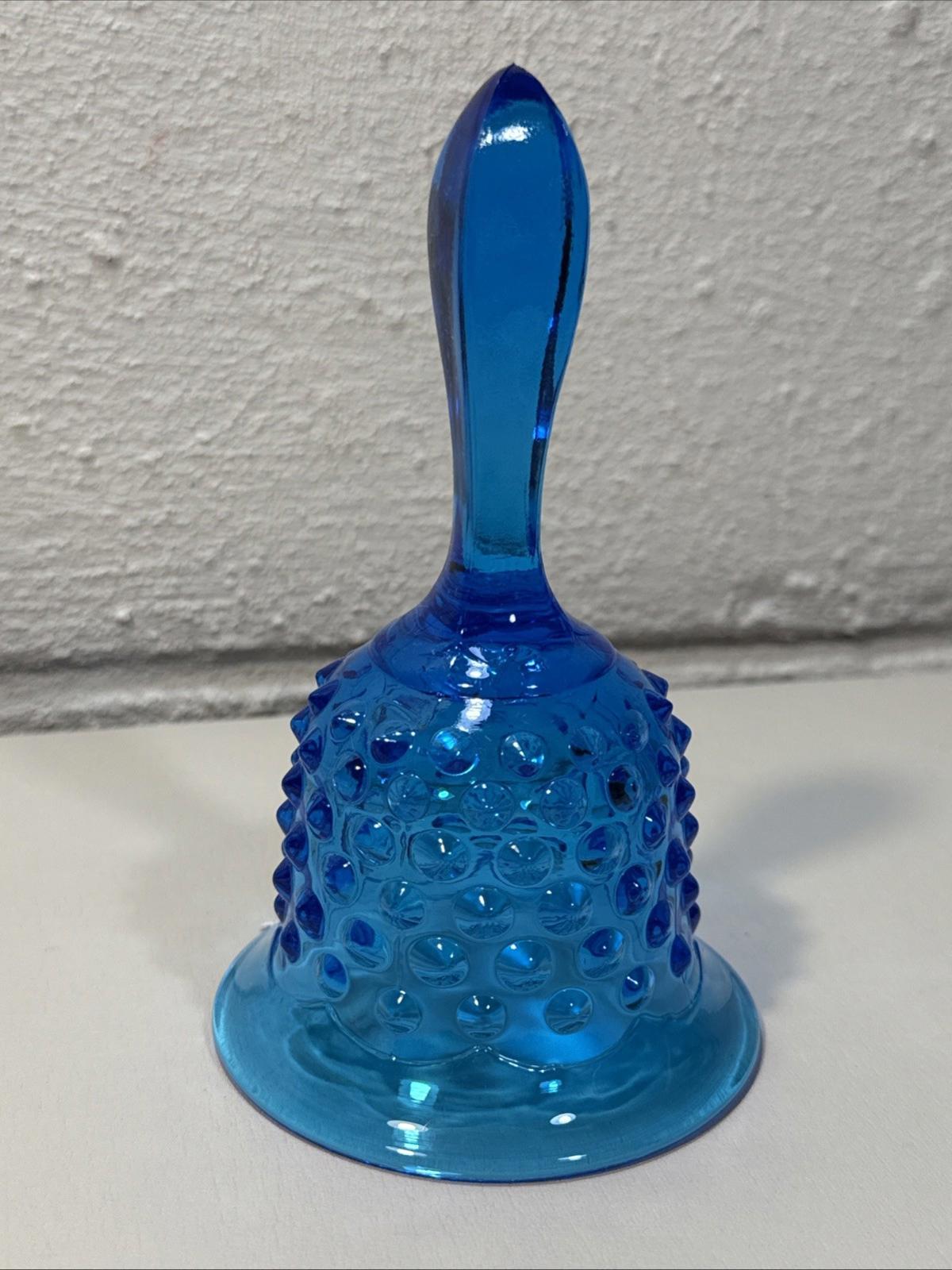 Vintage Fenton Colonial Blue Hobnail Glass Bell