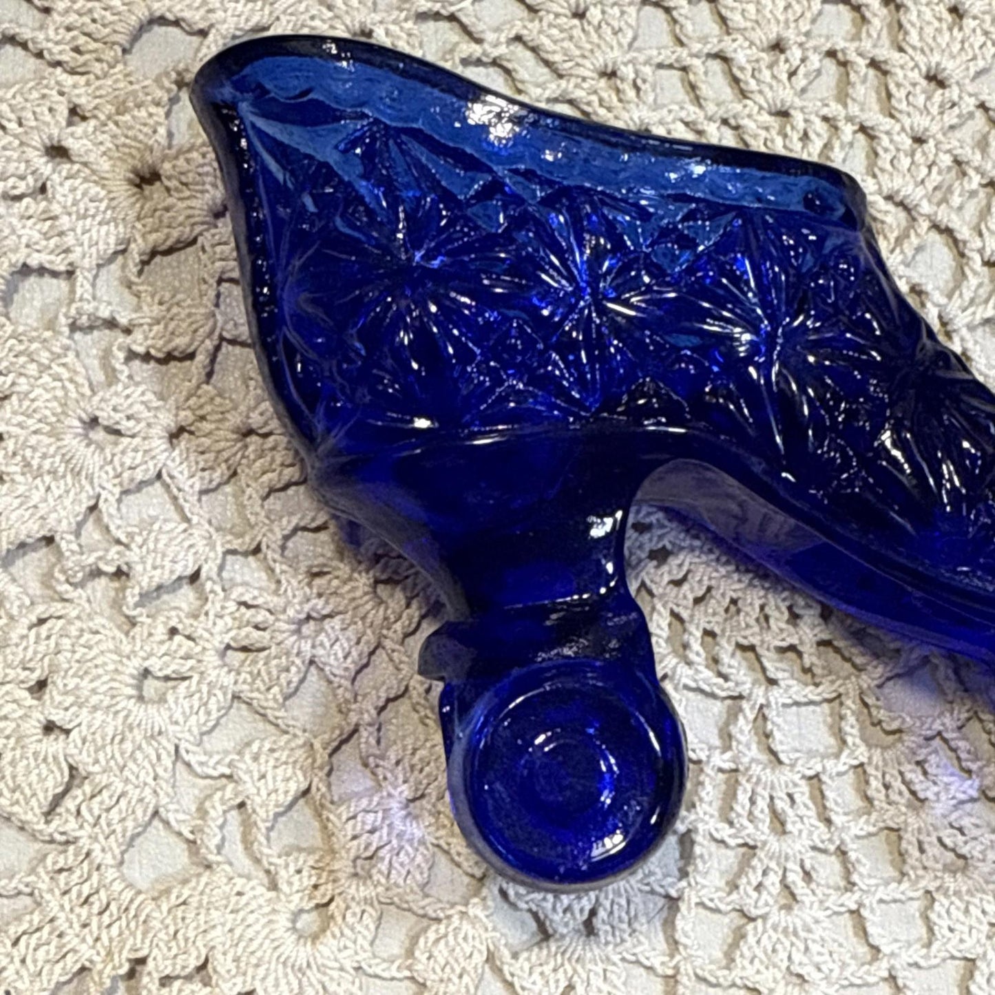 Cobalt Blue Art Glass Women's Roller Skate Slipper - 4.5"(L) x 2.75"(H)