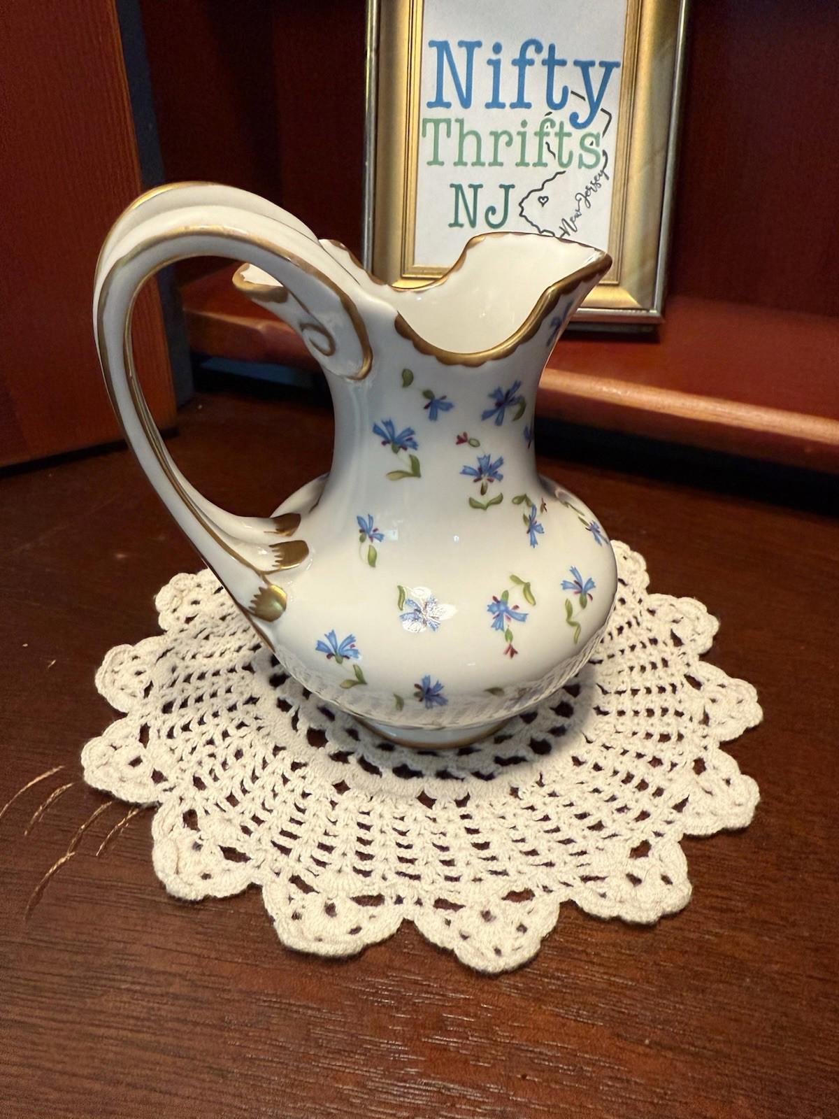 Vintage Floral Creamer Mini Pitcher, The Franklin Mint