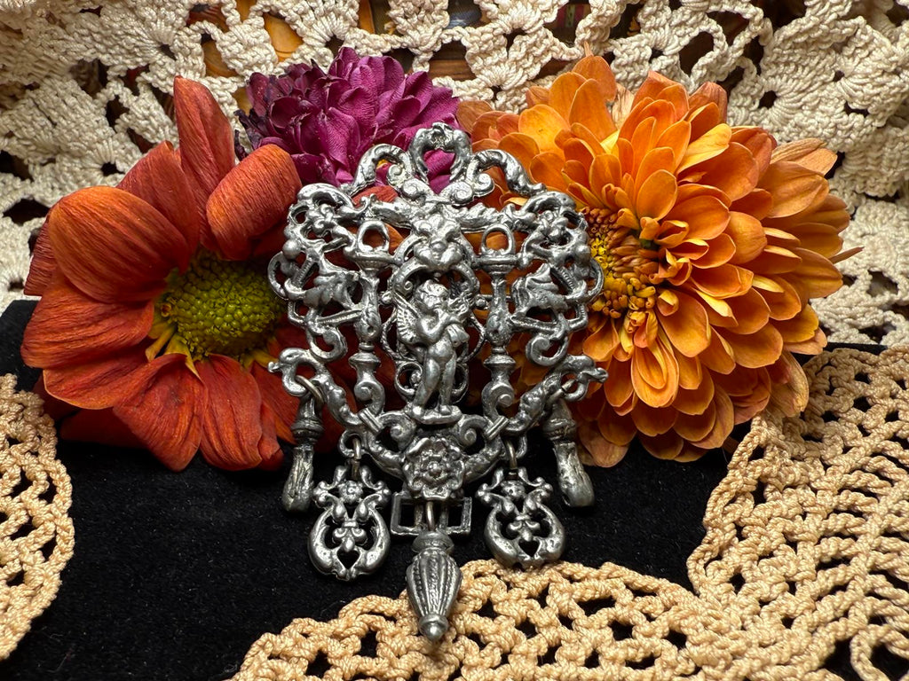 Brooch - Miracle Creation Rococo Cherub Brooch with all attachments