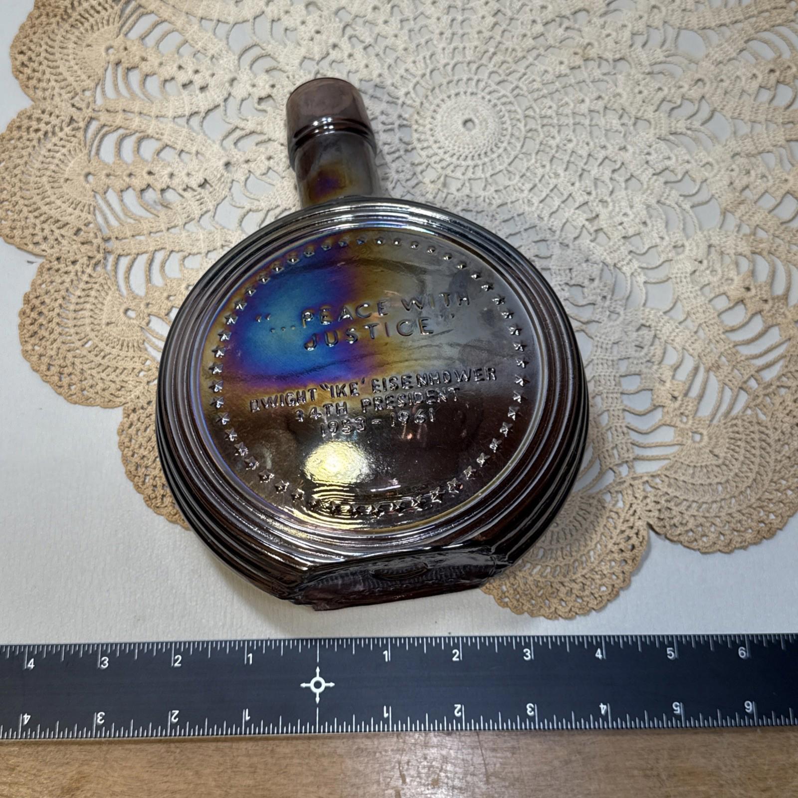 Wheaton Glass Bottle Dwight David Eisenhower 1st Edition Carnival Glass Decanter